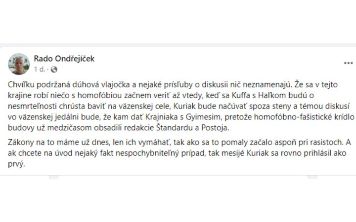 Spolupracovník SME posiela do basy Krajniaka, Kuffu, Haľka aj redakciu Postoja