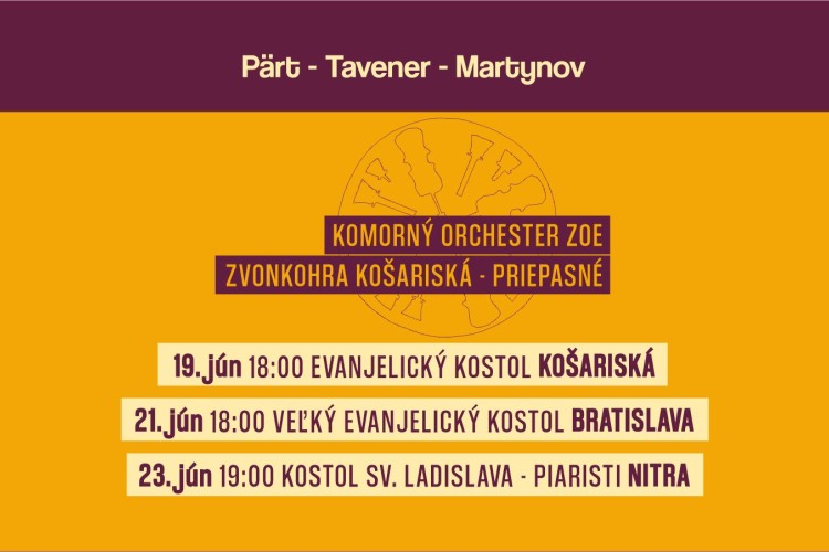 Tavener - Pärt - Martynov - pozvánka na koncert