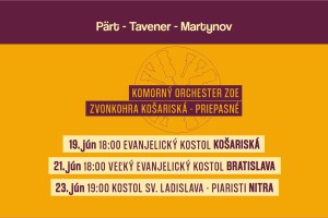 Tavener - Pärt - Martynov - pozvánka na koncert