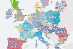 Die Zeit pripravil mapu EÚ podľa výsledkov eurovolieb, slovenský juh zostal bez zastúpenia
