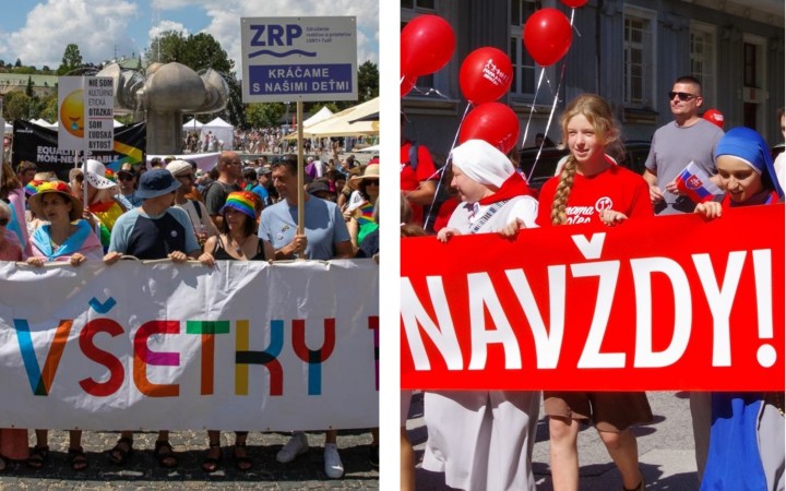 Dva pochody v jednom meste, každý ukázal aj niečo znepokojivé