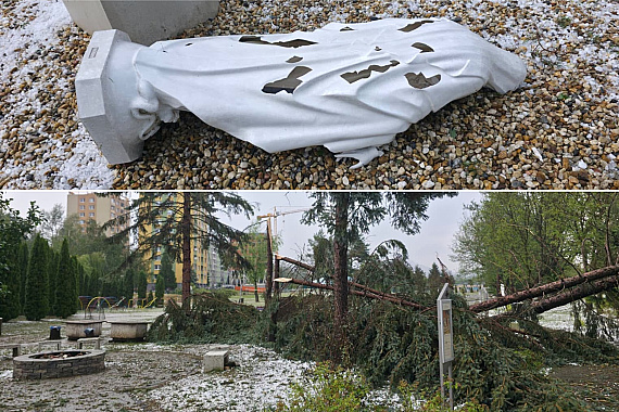 Silná búrka spôsobila škody v prešovskej Farnosti Kráľovnej pokoja