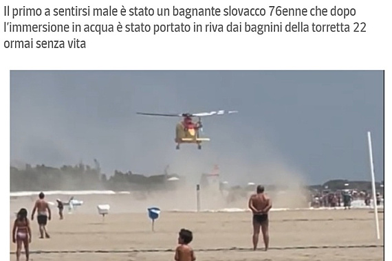 V Bibione zomrel po infarkte 76-ročný Slovák, dve ďalšie osoby zo šoku skolabovali