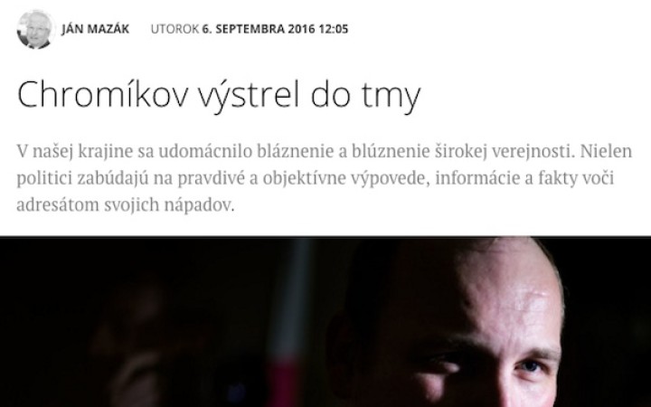 Nestrieľajte, veď sú tu ľudia! (reakcia A. Chromíka)