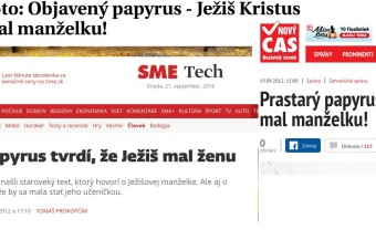 Ježiš mal ženu! Vlastne nie, papyrus je podvod, ale to vám nepovieme