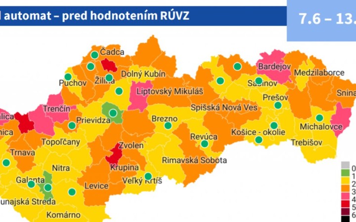Šaľa a Turčianske Teplice už budú zelené, väčšina je v žltej farbe