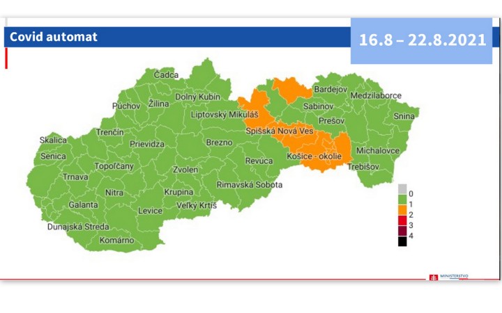 Oddnes je oranžových deväť okresov a platí nový COVID automat