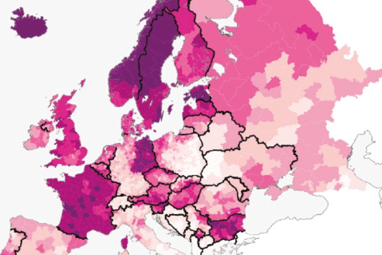 Deti narodené mimo manželstva (mapa Európy)